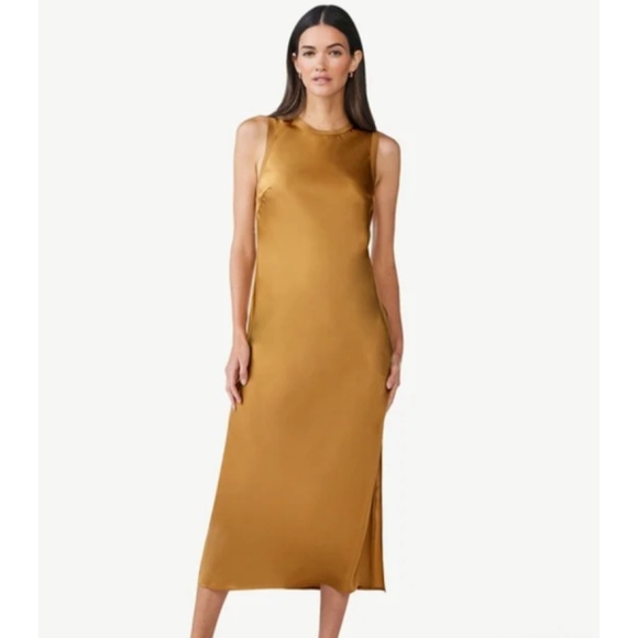 🆕 SCOOP Women's Sleeveless Satin Midi Tank Dress NWT XL 16 18 New! X-Large - Picture 3 of 6